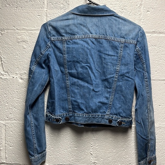 GAP Y2K 1969 cropped indigo wash full Zip Up Denim Jacket small - Picture 5 of 6